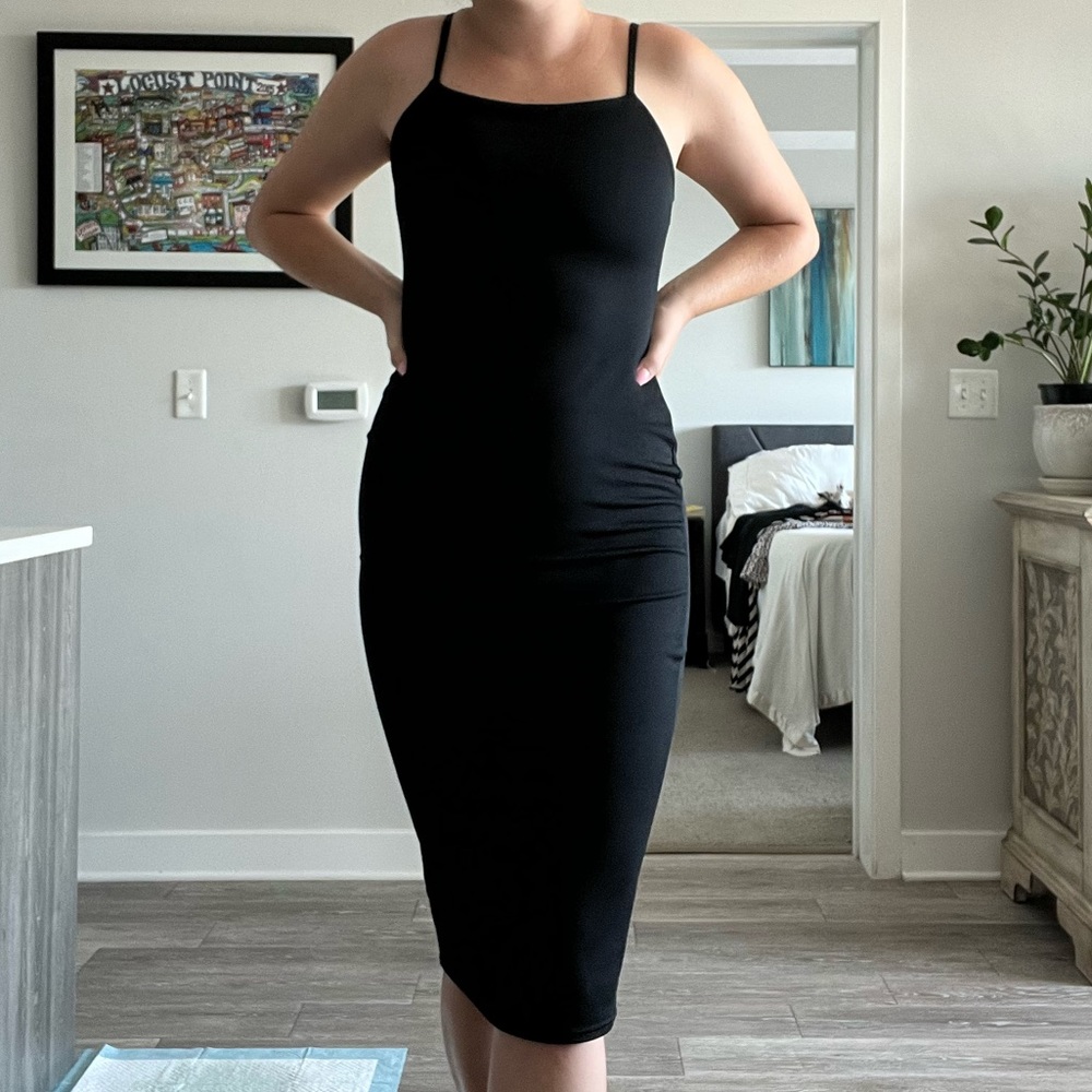 Nasty Gal Black Midi Dress